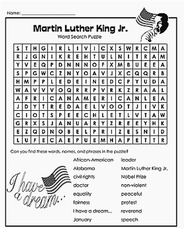 Martin Luther King Jr. printables