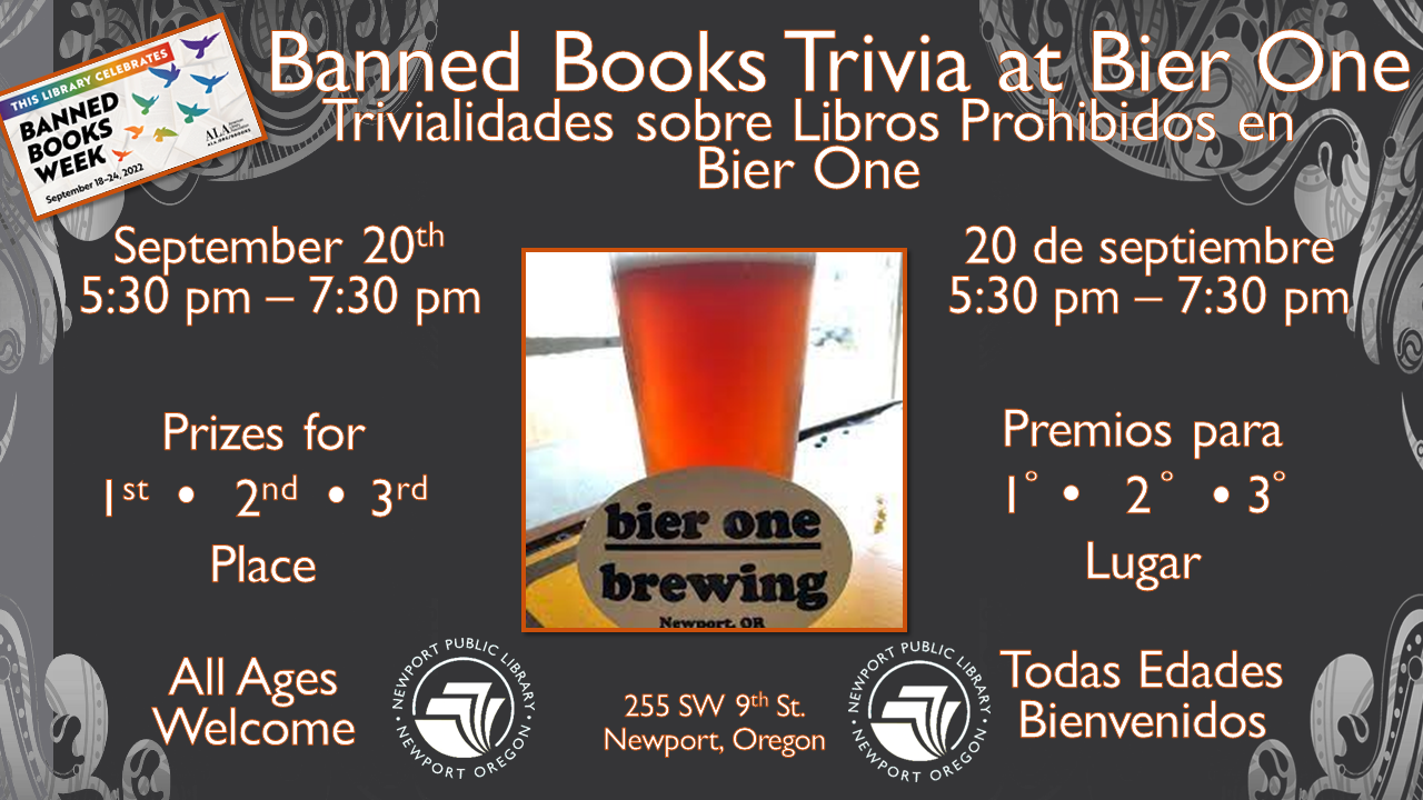 Banned books week themed trivia happens at Bier One on September 20th.