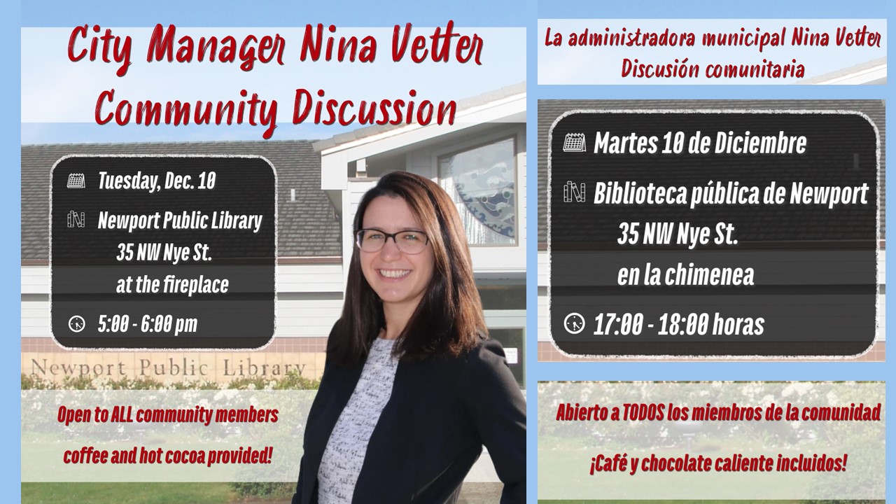 meet with Nina Vetter at the library December 10th at 5PM