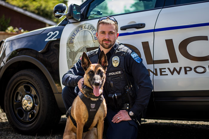Officer Aaron Bales and K9 Zoe