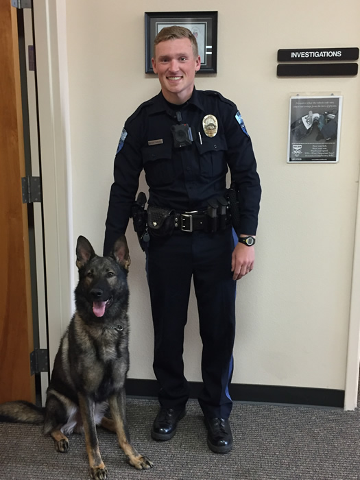 Officer Hayden Randall with K-9 Nero