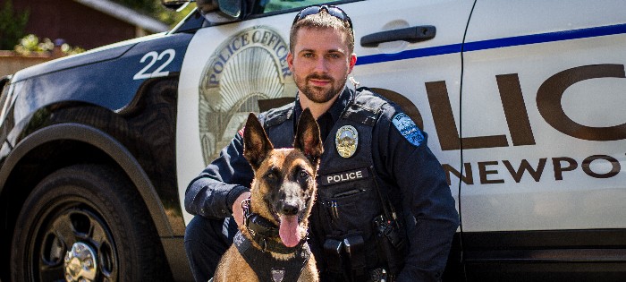 Officer Aaron Bales and K9 Zoe