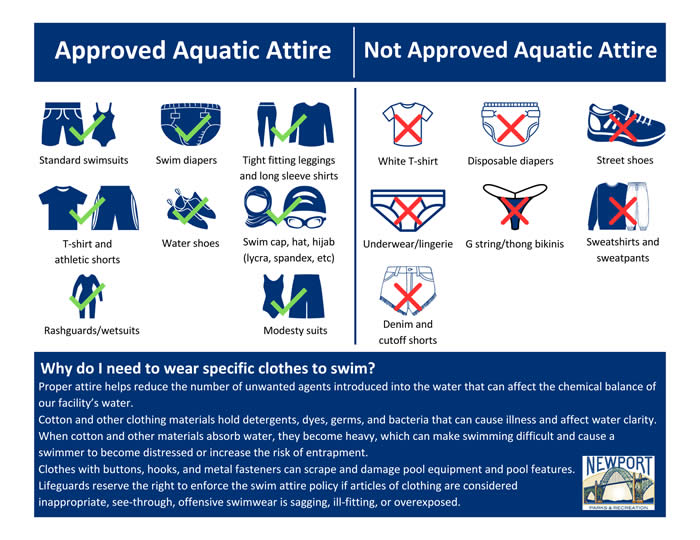 Approved aquatic attire