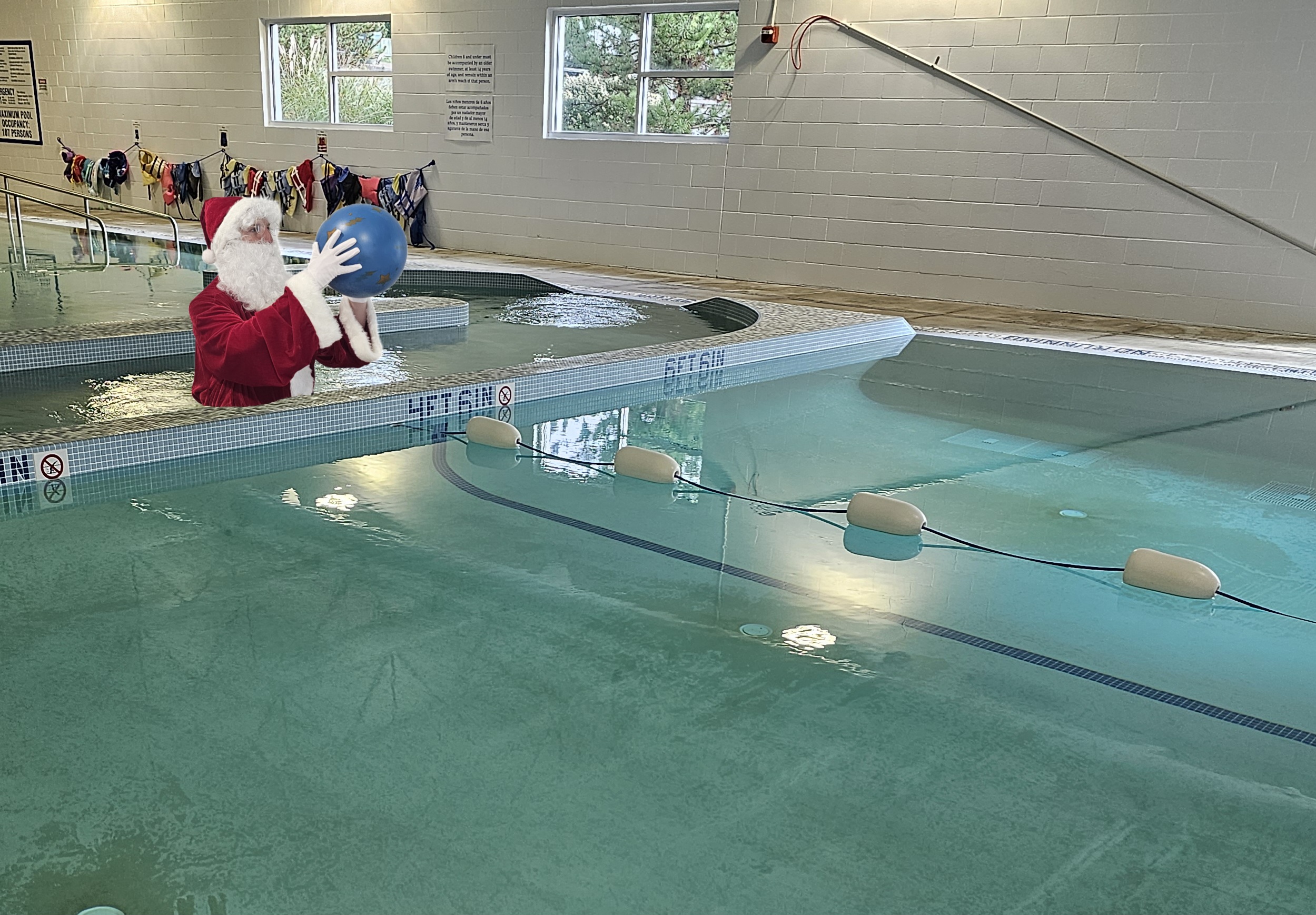 Santa enjoying the pool